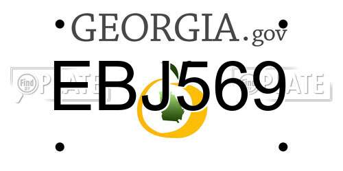 EBJ569 Georgia License Plate