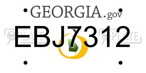 EBJ7312 Georgia License Plate