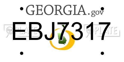 EBJ7317 Georgia License Plate