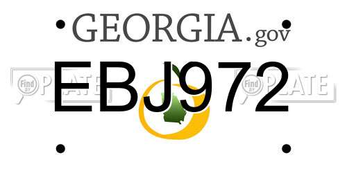 EBJ972 Georgia License Plate