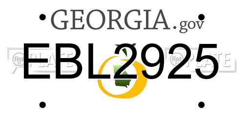 EBL2925 Georgia License Plate