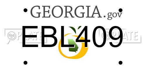 EBL409 Georgia License Plate