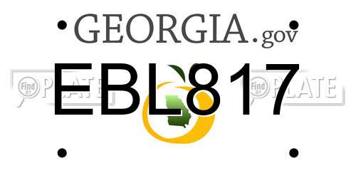 EBL817 Georgia License Plate
