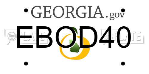 EBOD40 Georgia License Plate