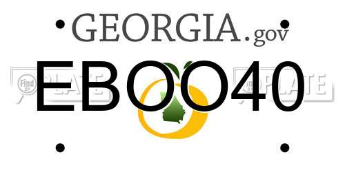 EBOO40 Georgia License Plate