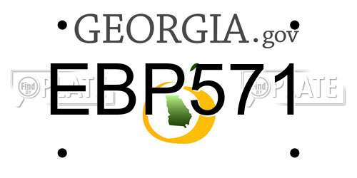 EBP571 Georgia License Plate