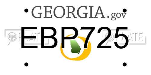 EBP725 Georgia License Plate