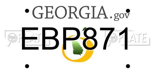 EBP871 Georgia License Plate