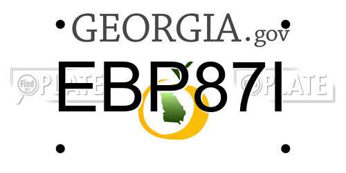EBP87I Georgia License Plate