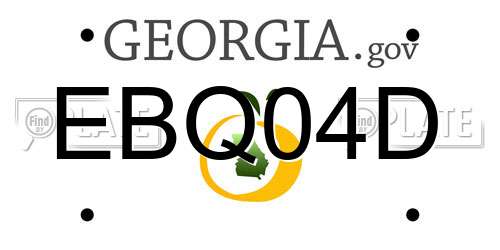 EBQ04D Georgia License Plate