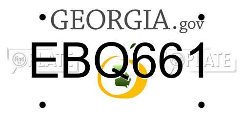 EBQ661 Georgia License Plate