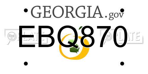 EBQ870 Georgia License Plate