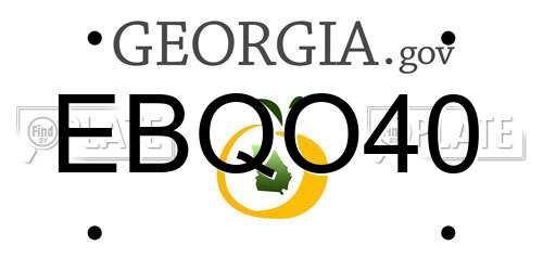 EBQO40 Georgia License Plate