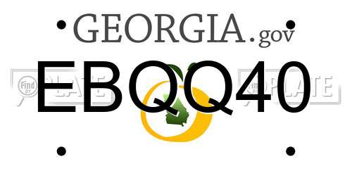 EBQQ40 Georgia License Plate
