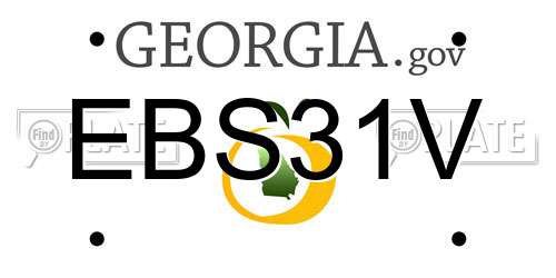 EBS31V Georgia License Plate