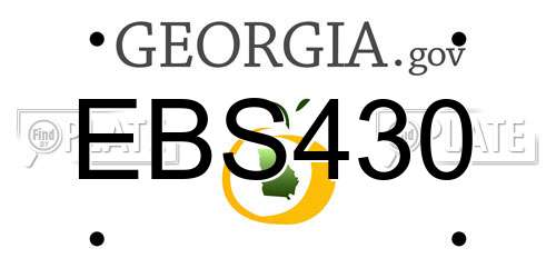 EBS430 Georgia License Plate