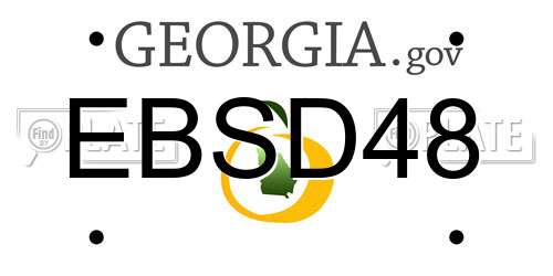 EBSD48 Georgia License Plate