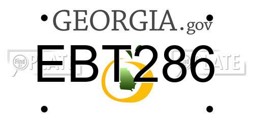 EBT286 Georgia License Plate
