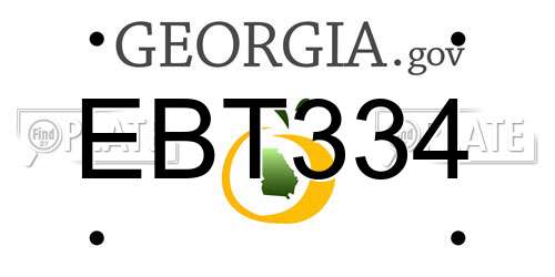 EBT334 Georgia License Plate