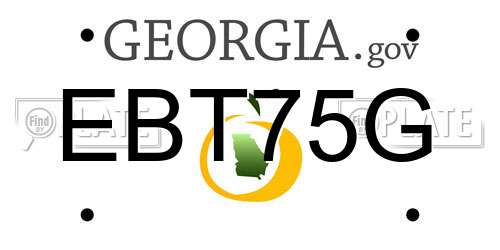EBT75G Georgia License Plate