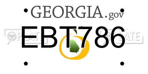 EBT786 Georgia License Plate