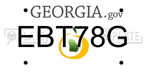 EBT78G Georgia License Plate