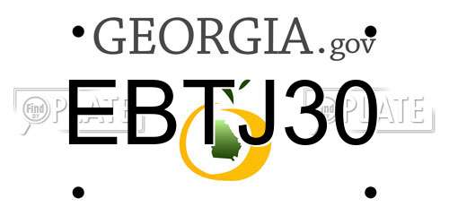 EBTJ30 Georgia License Plate