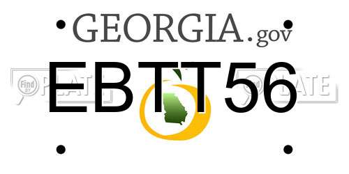 EBTT56 Georgia License Plate