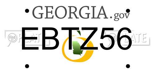 EBTZ56 Georgia License Plate