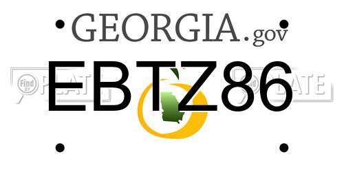 EBTZ86 Georgia License Plate