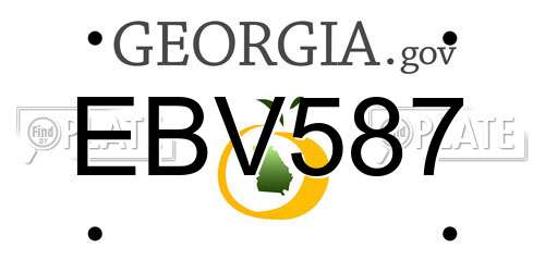 EBV587 Georgia License Plate