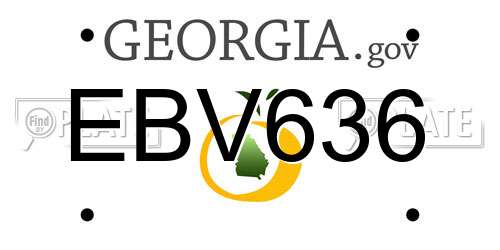 EBV636 Georgia License Plate