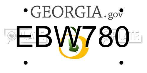 EBW780 Georgia License Plate