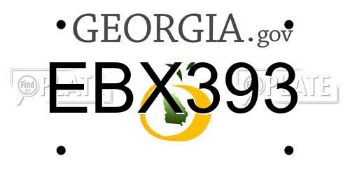 EBX393 Georgia License Plate