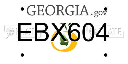 EBX604 Georgia License Plate