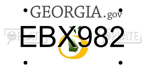 EBX982 Georgia License Plate