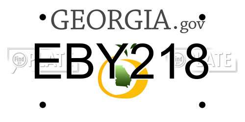 EBY218 Georgia License Plate