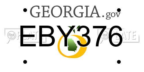 EBY376 Georgia License Plate