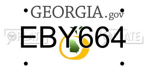 EBY664 Georgia License Plate