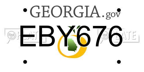 EBY676 Georgia License Plate