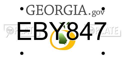 EBY847 Georgia License Plate
