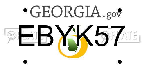 EBYK57 Georgia License Plate