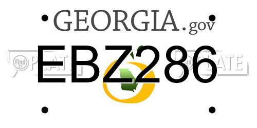 EBZ286 Georgia License Plate