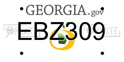 EBZ309 Georgia License Plate