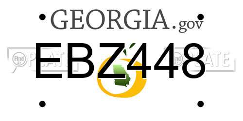 EBZ448 Georgia License Plate