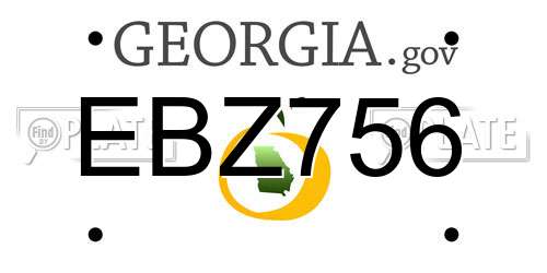 EBZ756 Georgia License Plate