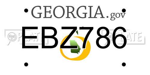 EBZ786 Georgia License Plate