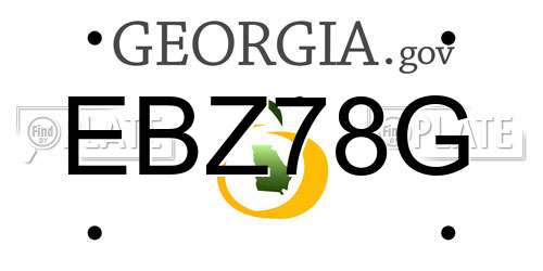 EBZ78G Georgia License Plate