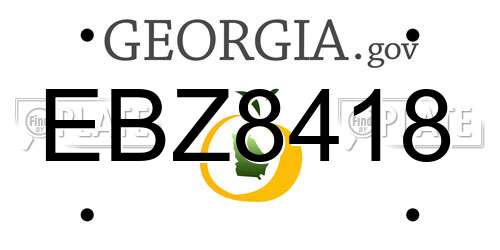 EBZ8418 Georgia License Plate