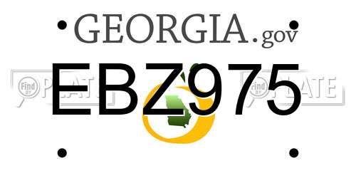 EBZ975 Georgia License Plate